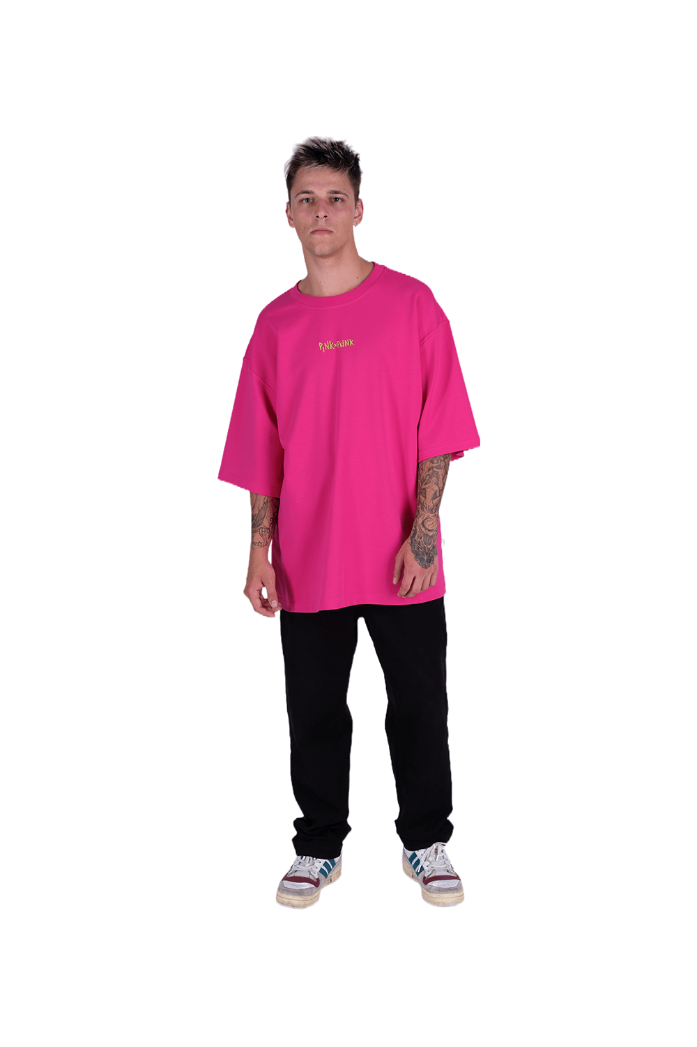 <p>A high-quality basic oversized t-shirt made from a very dense fabric. A shirt that is designed to become a favorite.</p><p>PinkPunk logo on the front, pattern on the back.</p><p>Composition: 95% cotton 5% elastane</p>